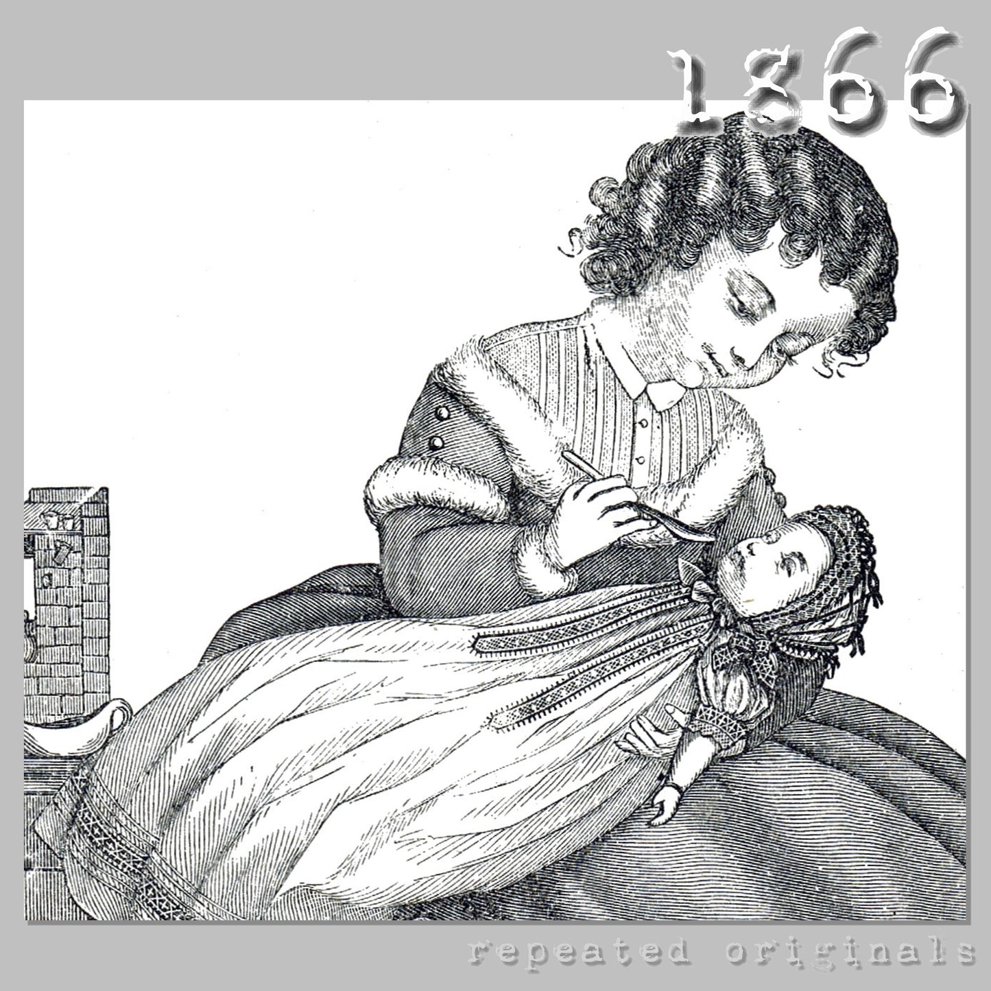 1866 Four Doll Costumes Sewing Pattern - INSTANT DOWNLOAD PDF