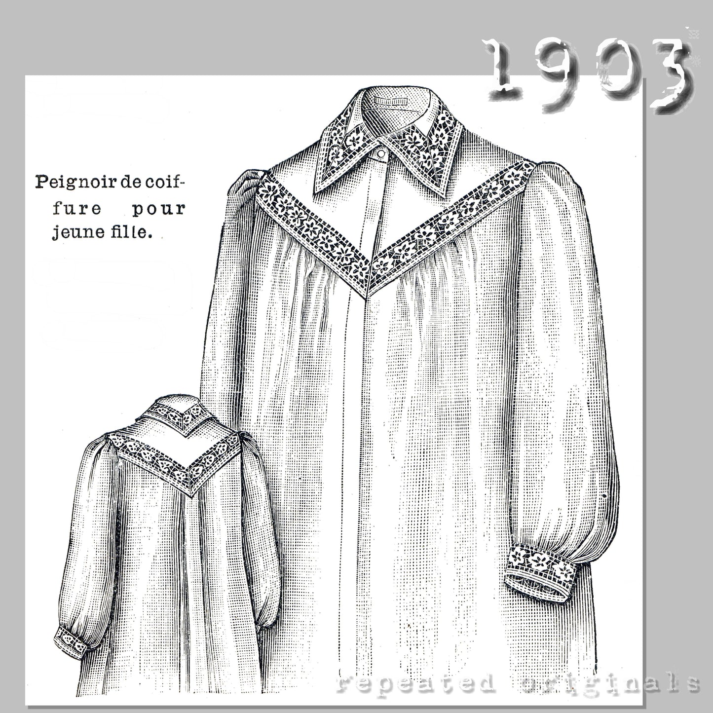 1903 Dressing Gown and Night Dress for Young Ladies Sewing Pattern - INSTANT DOWNLOAD PDF