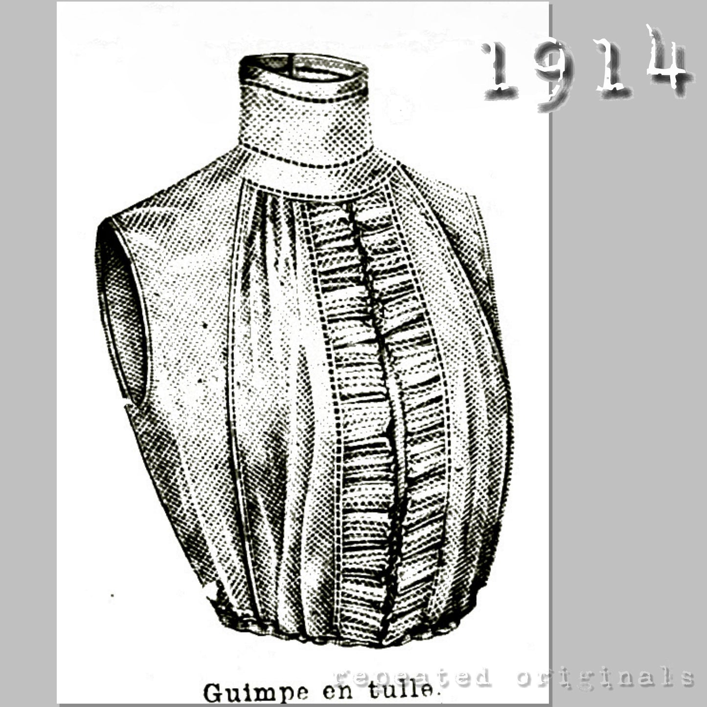 1914 Tulle Guimpe Sewing Pattern - INSTANT DOWNLOAD PDF
