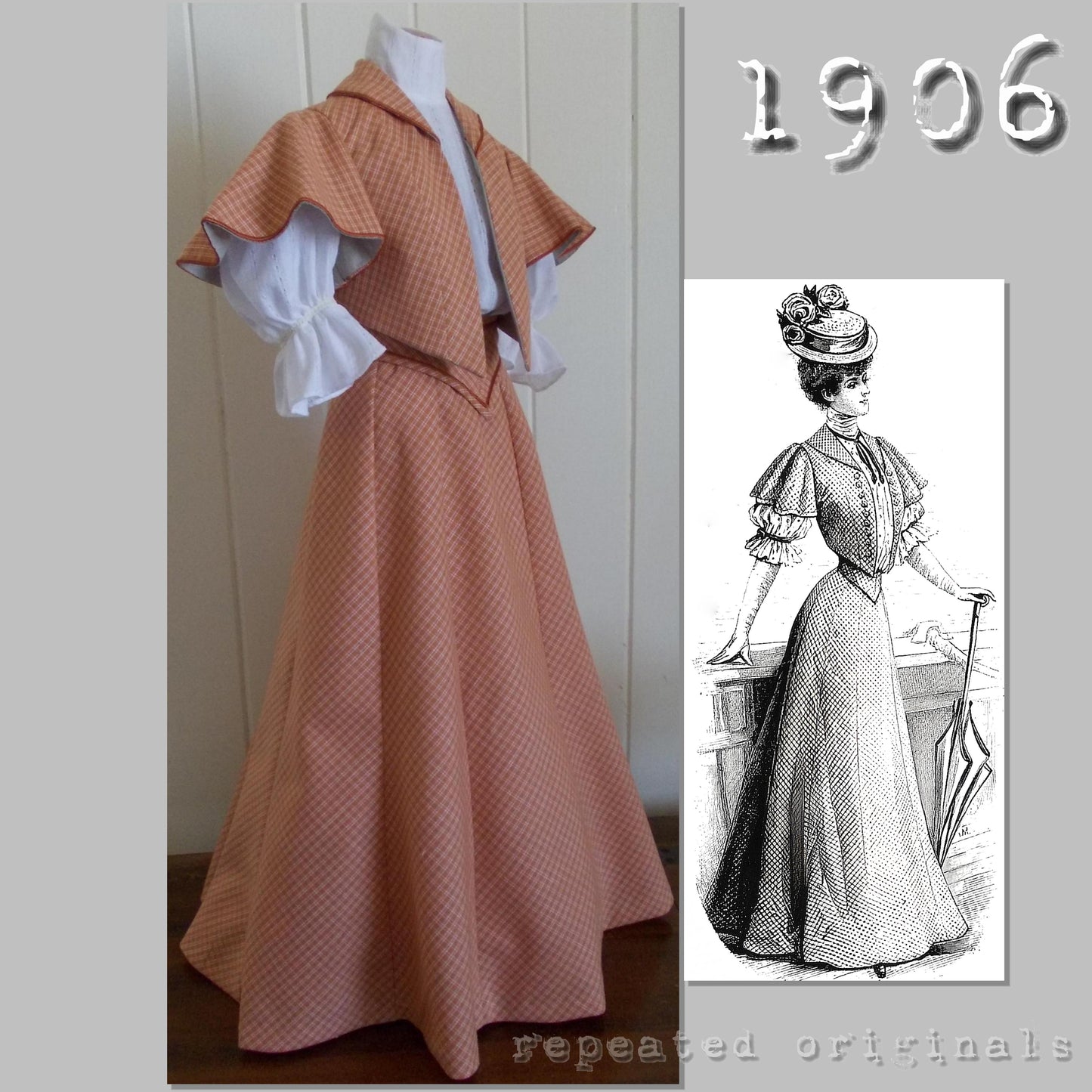 1906 Skirt, Belt, Bodice and Bolero Sewing Pattern - INSTANT DOWNLOAD PDF