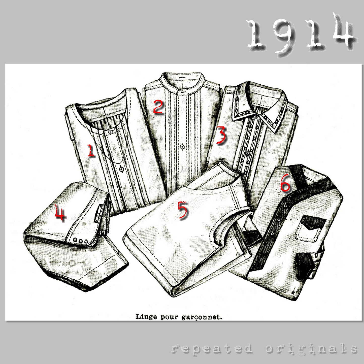 1914 Underwear for Boy 12 Years (chest 78cm) Sewing Pattern - INSTANT DOWNLOAD PDF