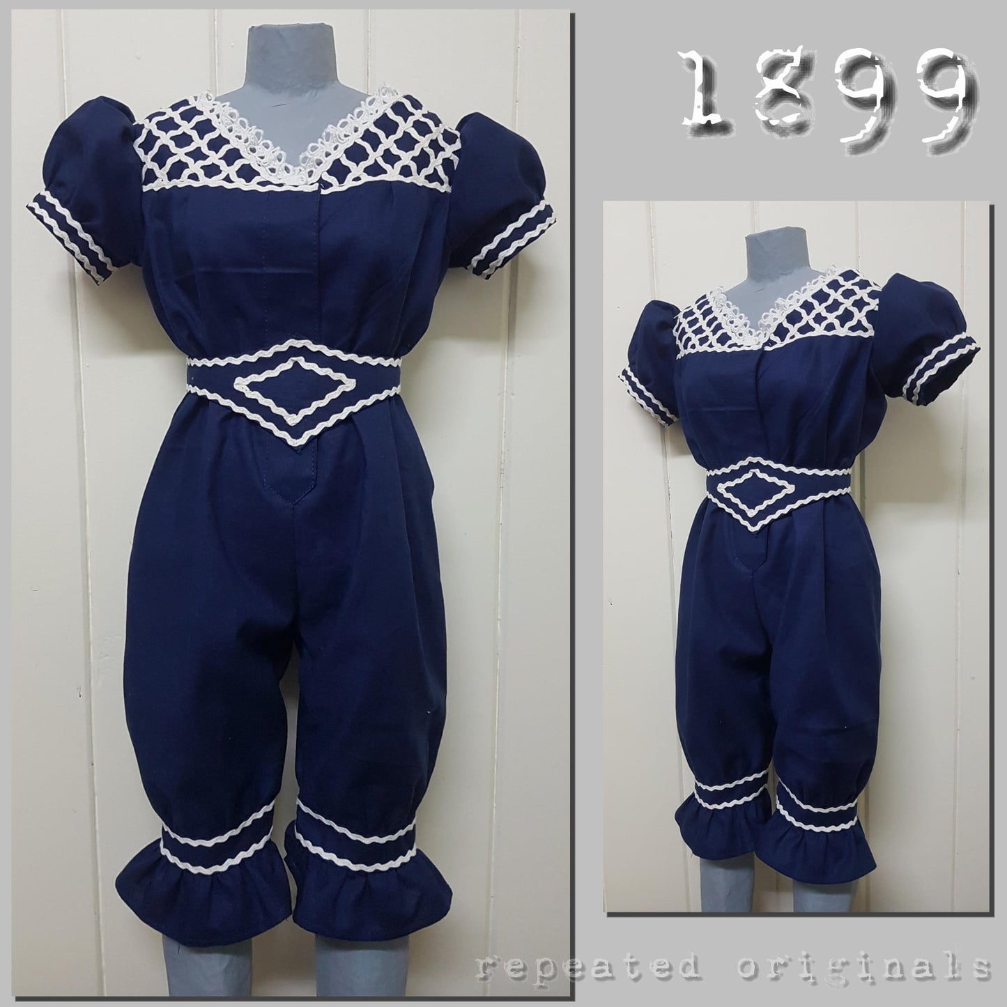 1899 Bathing Suit and Cap Sewing Pattern - INSTANT DOWNLOAD PDF