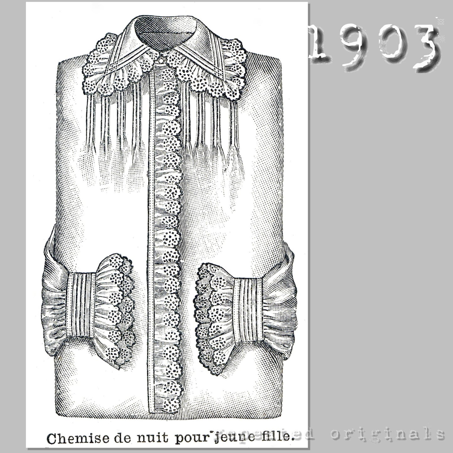 1903 Dressing Gown and Night Dress for Young Ladies Sewing Pattern - INSTANT DOWNLOAD PDF