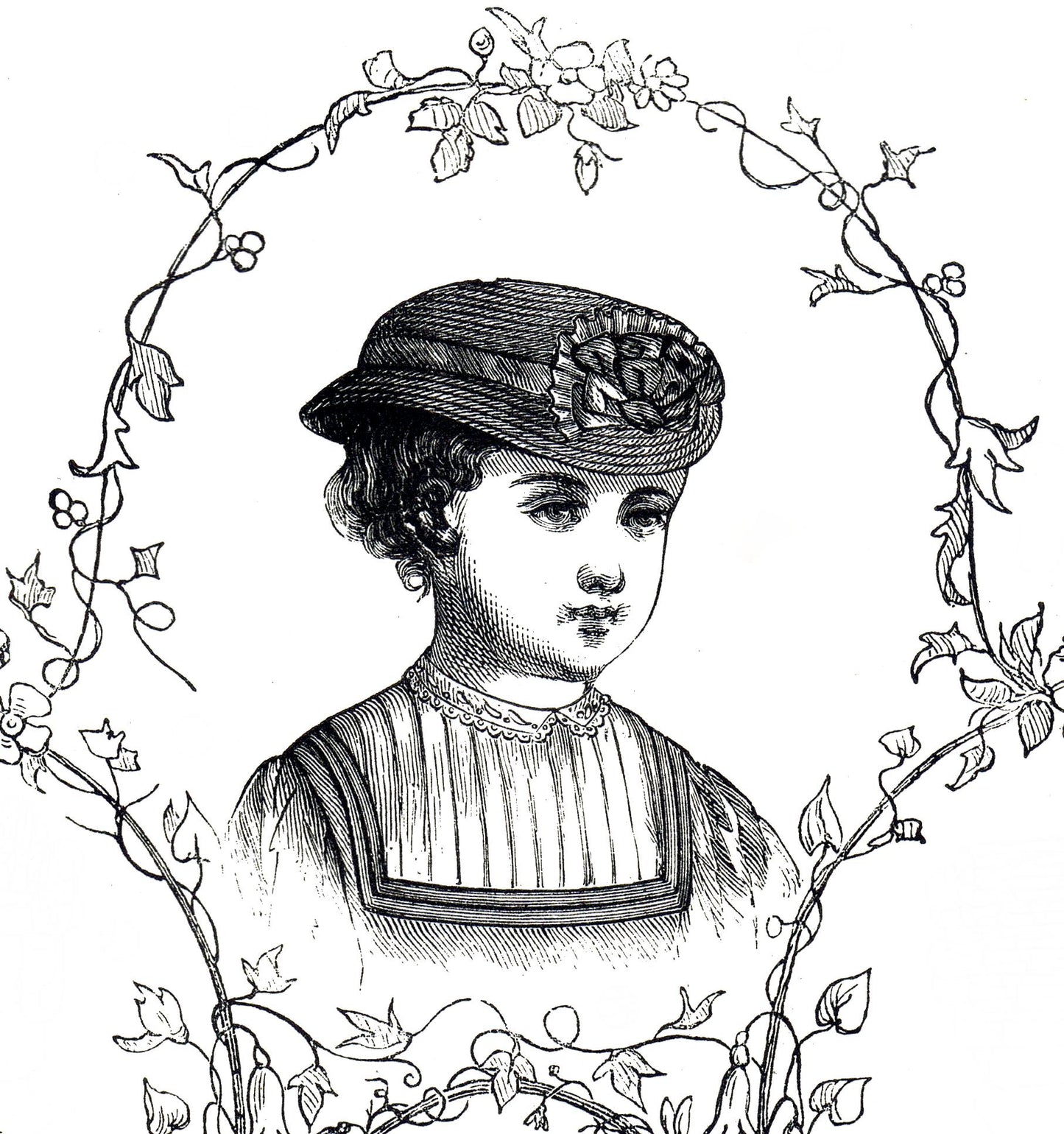 1869 Hats for Children under 2 years Sewing Pattern - INSTANT DOWNLOAD PDF