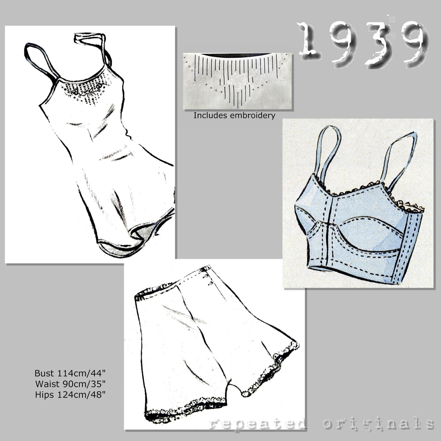 1939 Underwear Sewing Pattern - INSTANT DOWNLOAD PDF