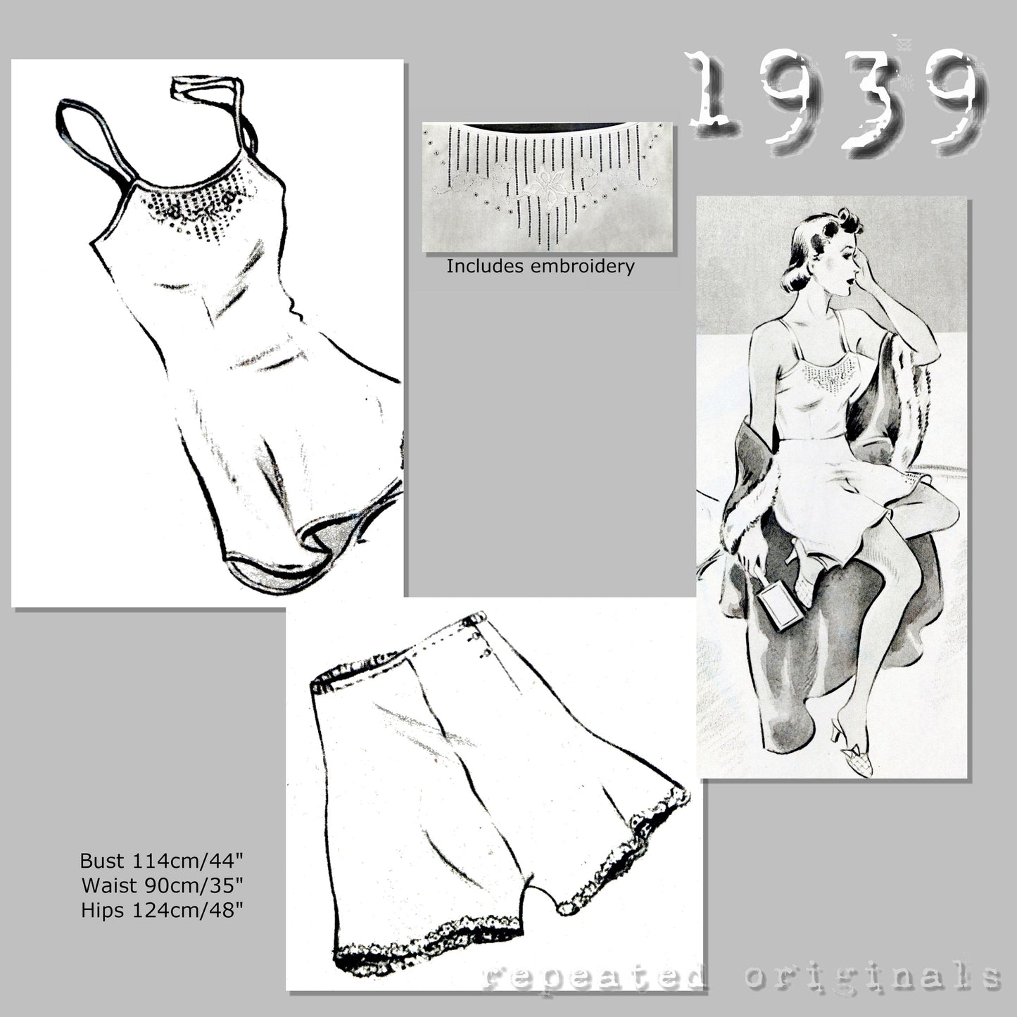 1939 Underwear Sewing Pattern - INSTANT DOWNLOAD PDF