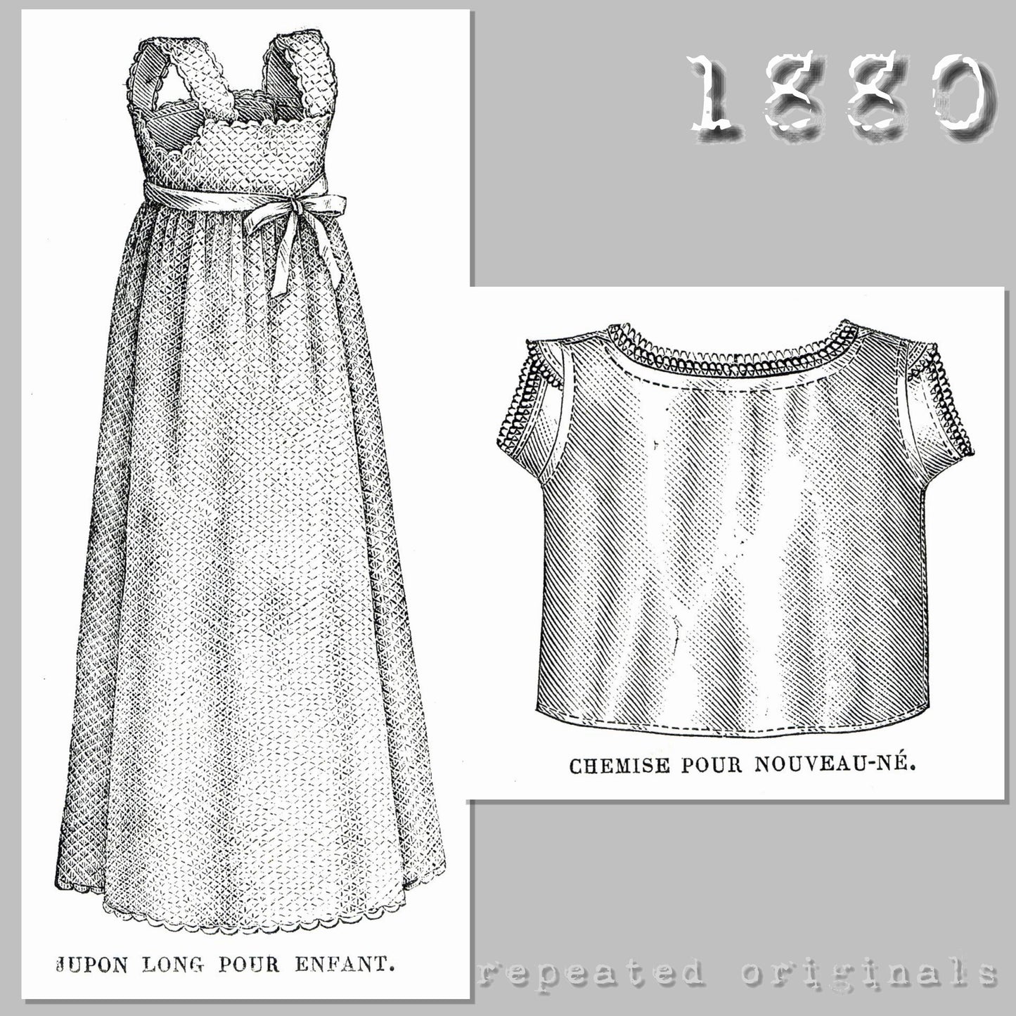 1880 Infant Clothing & Portable Bed Sewing Pattern - INSTANT DOWNLOAD PDF