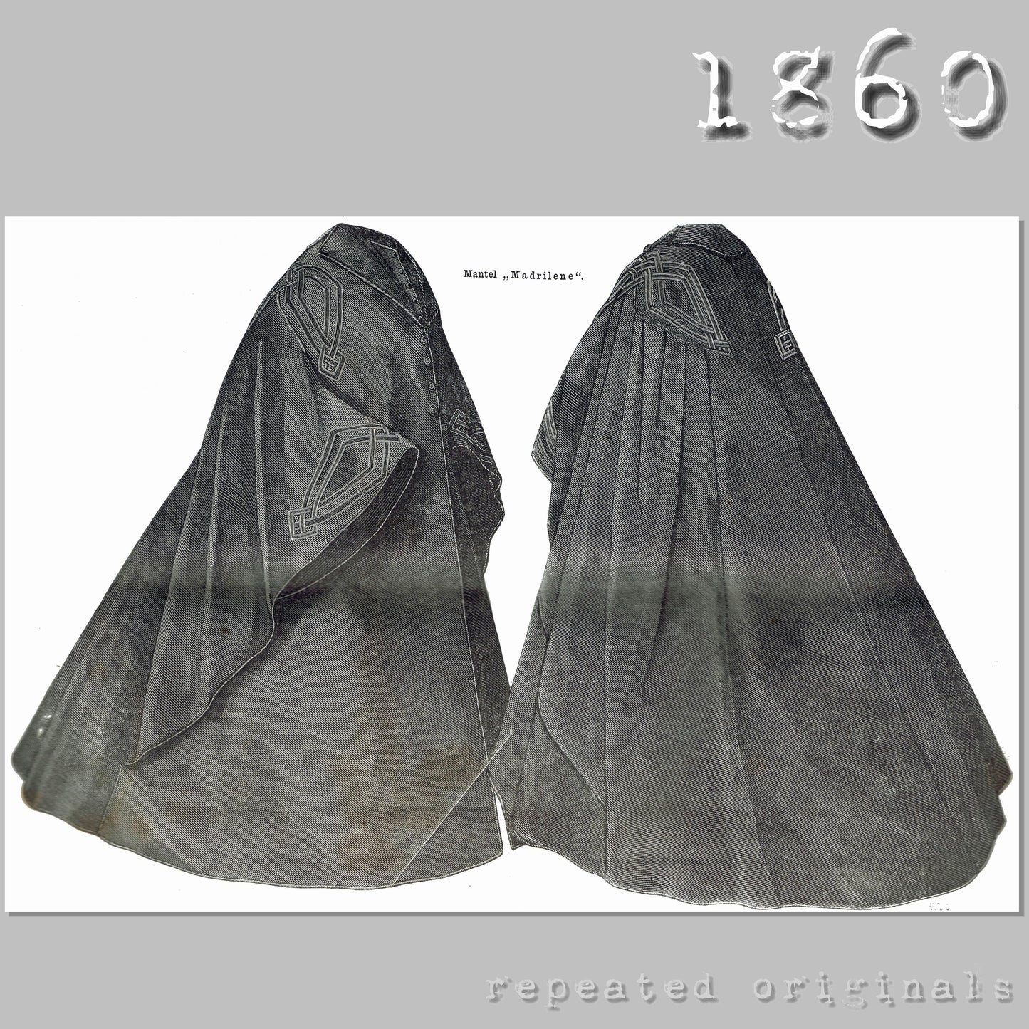 1860 Mantle Sewing Pattern - INSTANT DOWNLOAD PDF