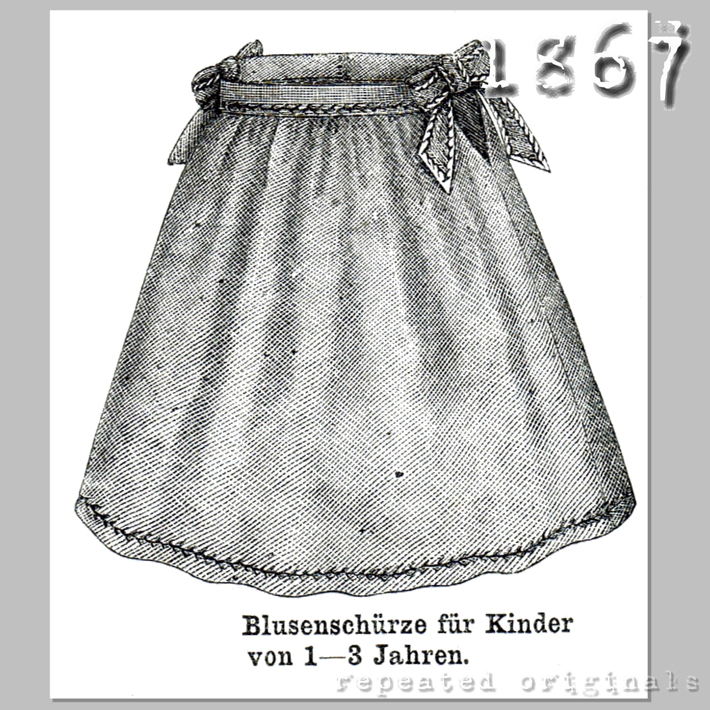 1867 Simple Apron for Child 1 - 3 Years Sewing Pattern - INSTANT DOWNLOAD PDF