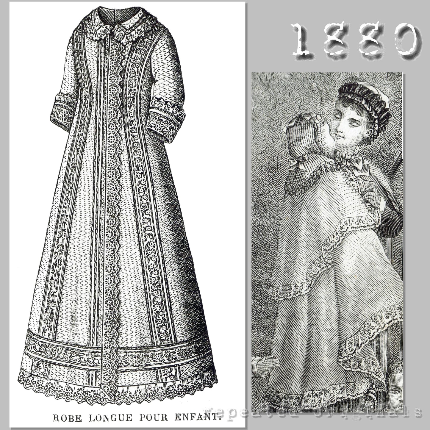 1880 Infant Clothing & Portable Bed Sewing Pattern - INSTANT DOWNLOAD PDF