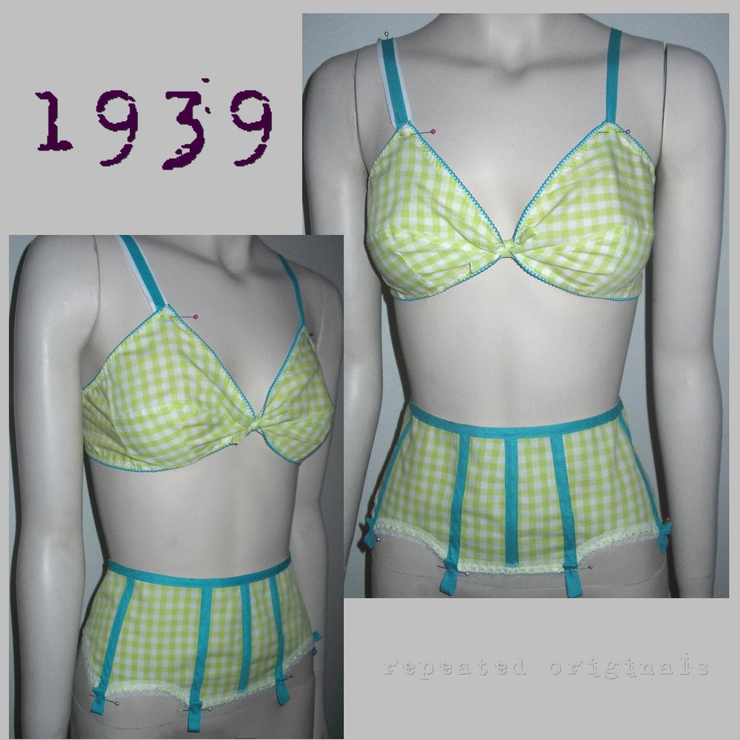 1939 Bra and Garter Belt for Girl 12-14 Sewing Pattern - INSTANT DOWNLOAD PDF
