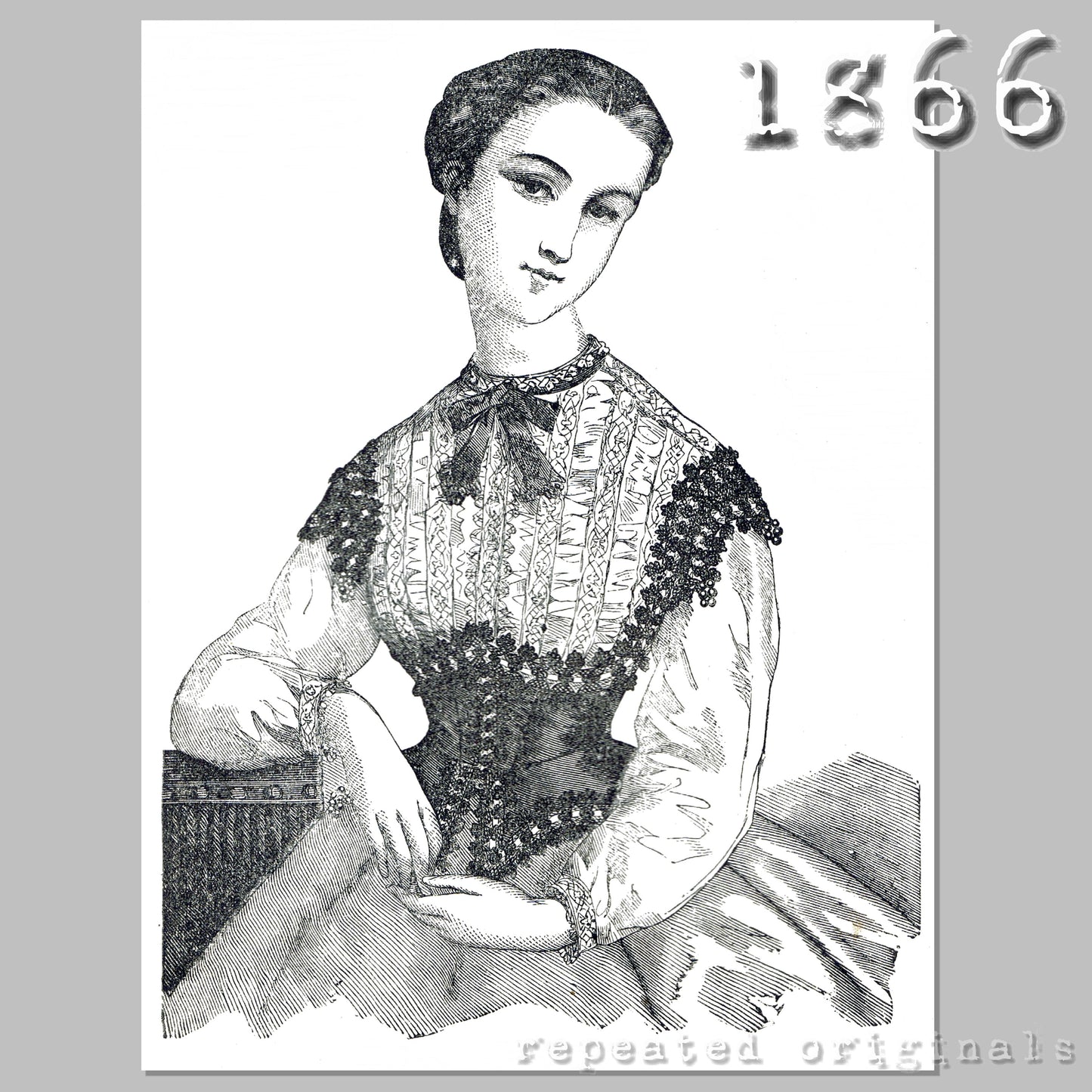 1866 Corselet with Bretelles Sewing Pattern - INSTANT DOWNLOAD PDF