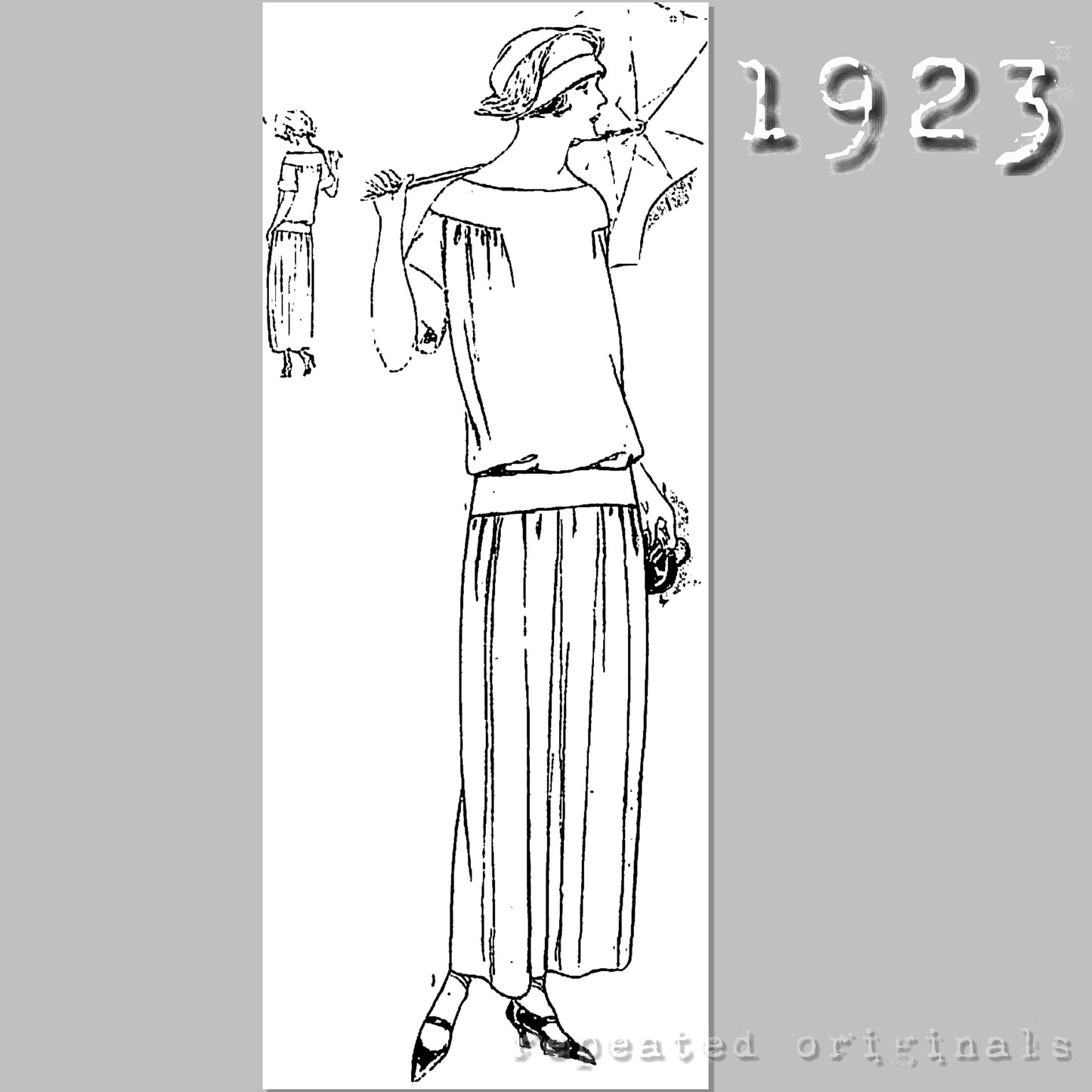 1923 Simple Suit or Dress Sewing Pattern - INSTANT DOWNLOAD PDF