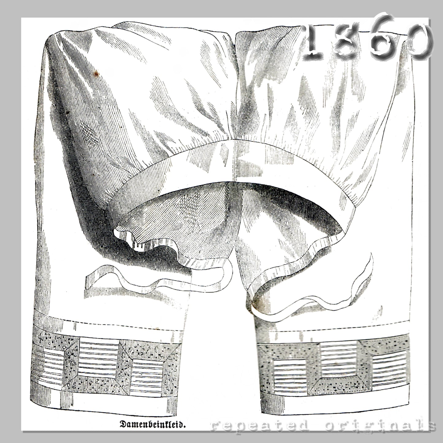 1860 Lady's Drawers / Pantaloons Sewing Pattern - INSTANT DOWNLOAD PDF
