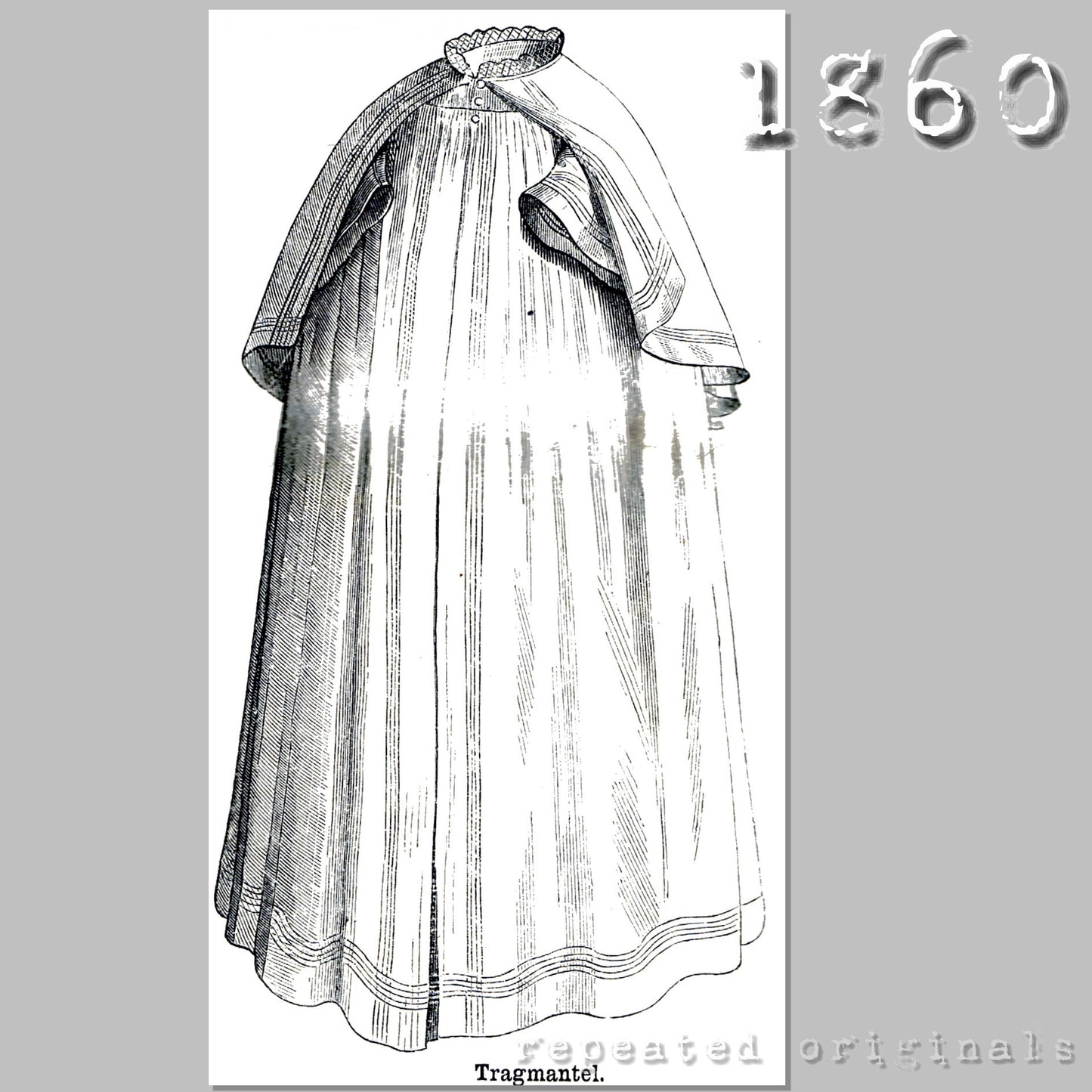 1860 Mantlewith Tippet for Infant Sewing Pattern - INSTANT DOWNLOAD PDF