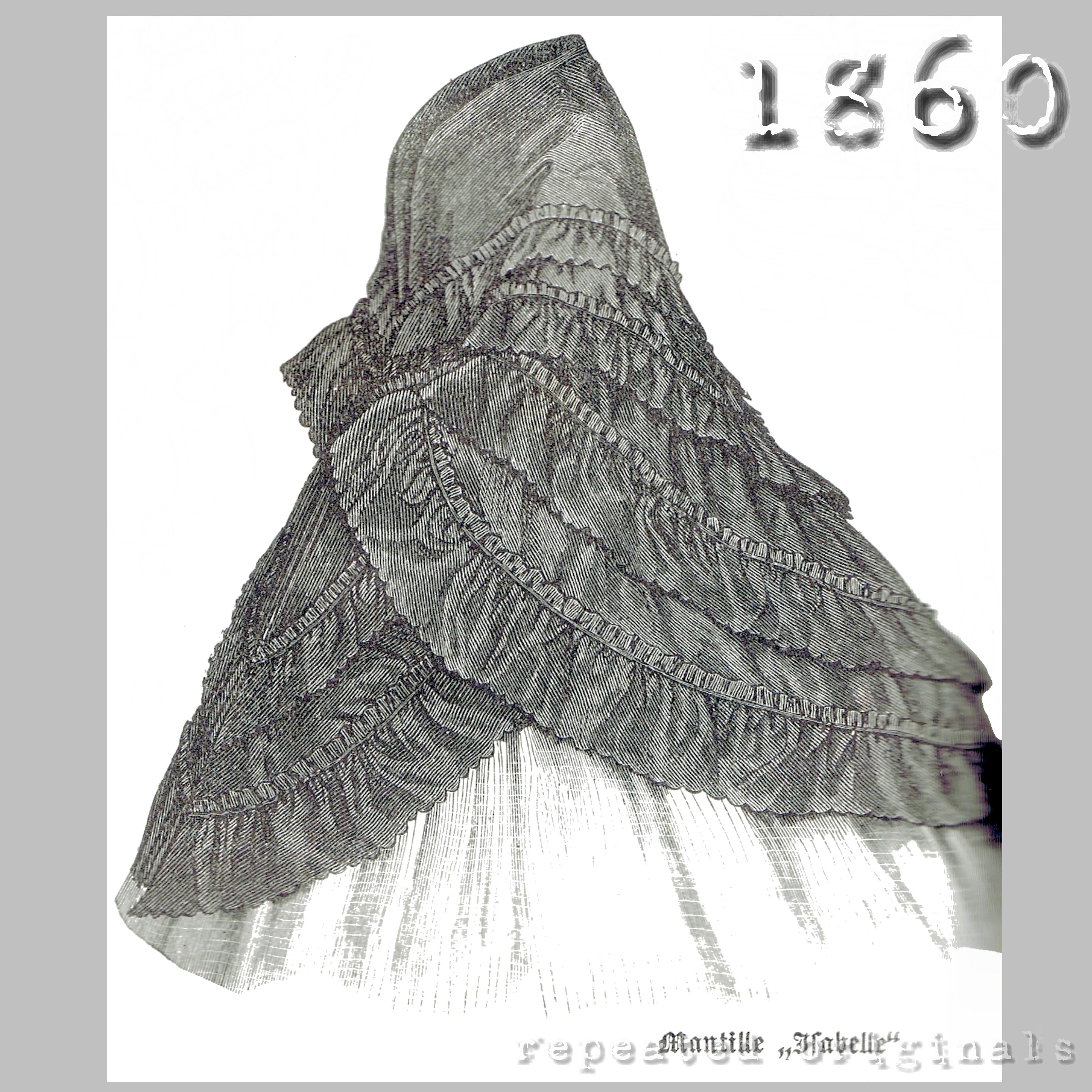 1860 Mantle Sewing Pattern - INSTANT DOWNLOAD PDF – Repeated Originals