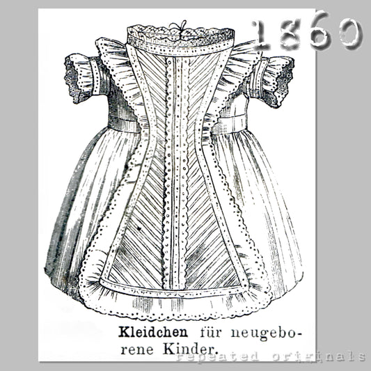 1860 Robe for Newborn Infant Sewing Pattern - INSTANT DOWNLOAD PDF