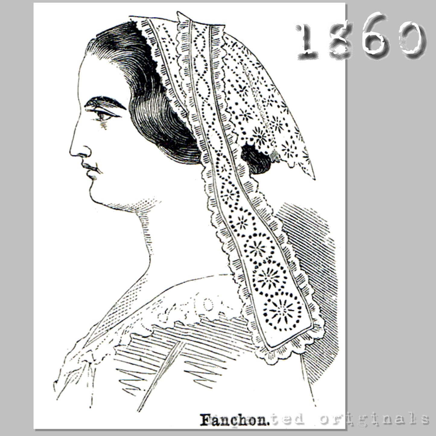 1860 Negligée Bonnet (Fanchon) Sewing Pattern - INSTANT DOWNLOAD PDF