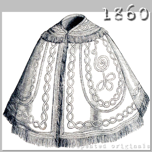 1860 Piqué Cloak for Girl 4 - 5 Years Sewing Pattern - INSTANT DOWNLOAD PDF