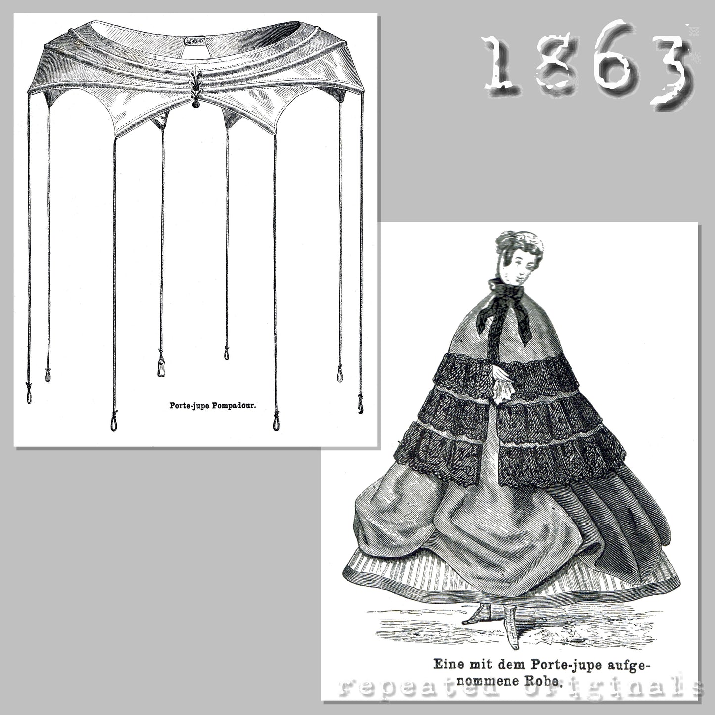 1863 Porte-Jupe Sewing Pattern - INSTANT DOWNLOAD PDF