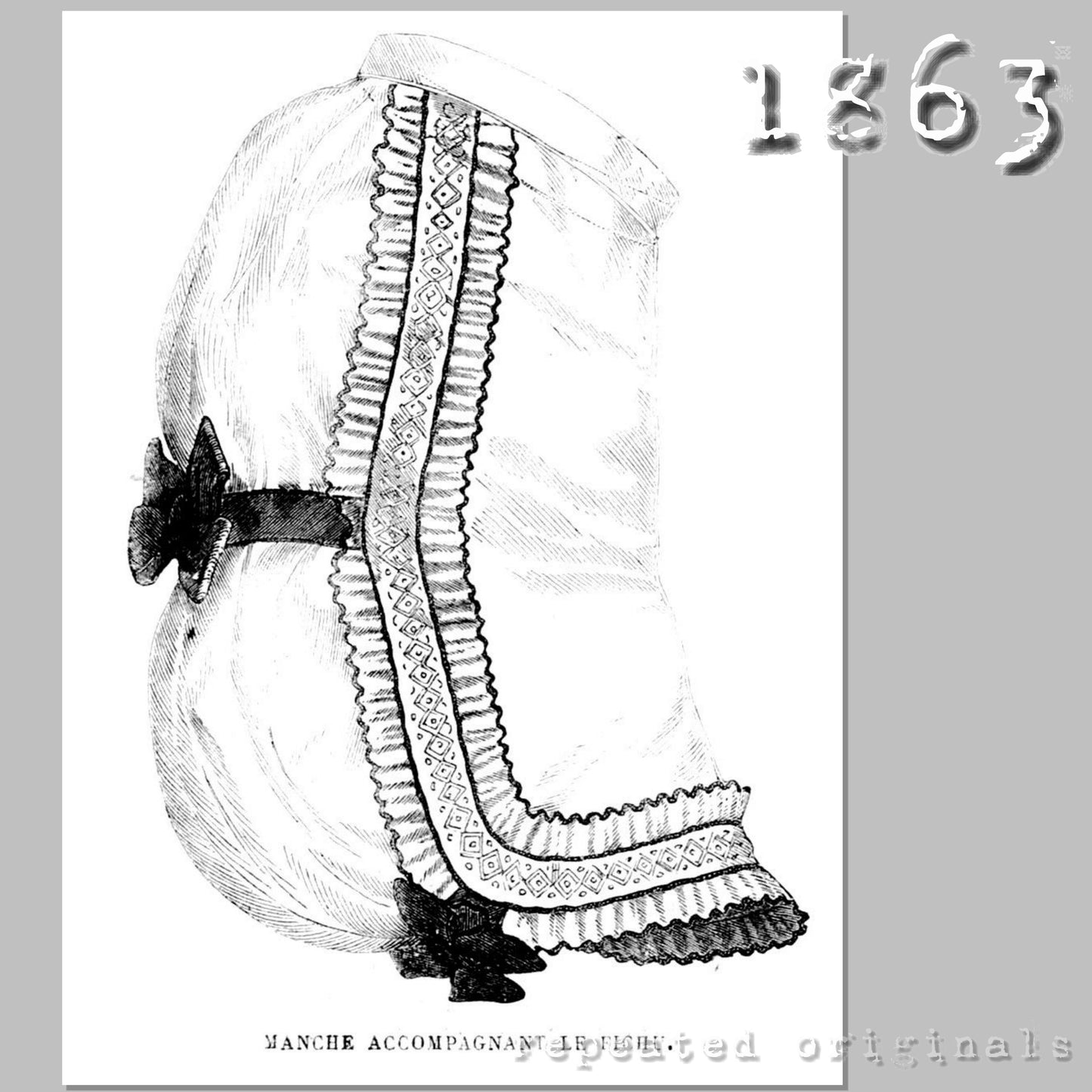 1863 Fichu and Matching Undersleeves Sewing Pattern - INSTANT DOWNLOAD PDF