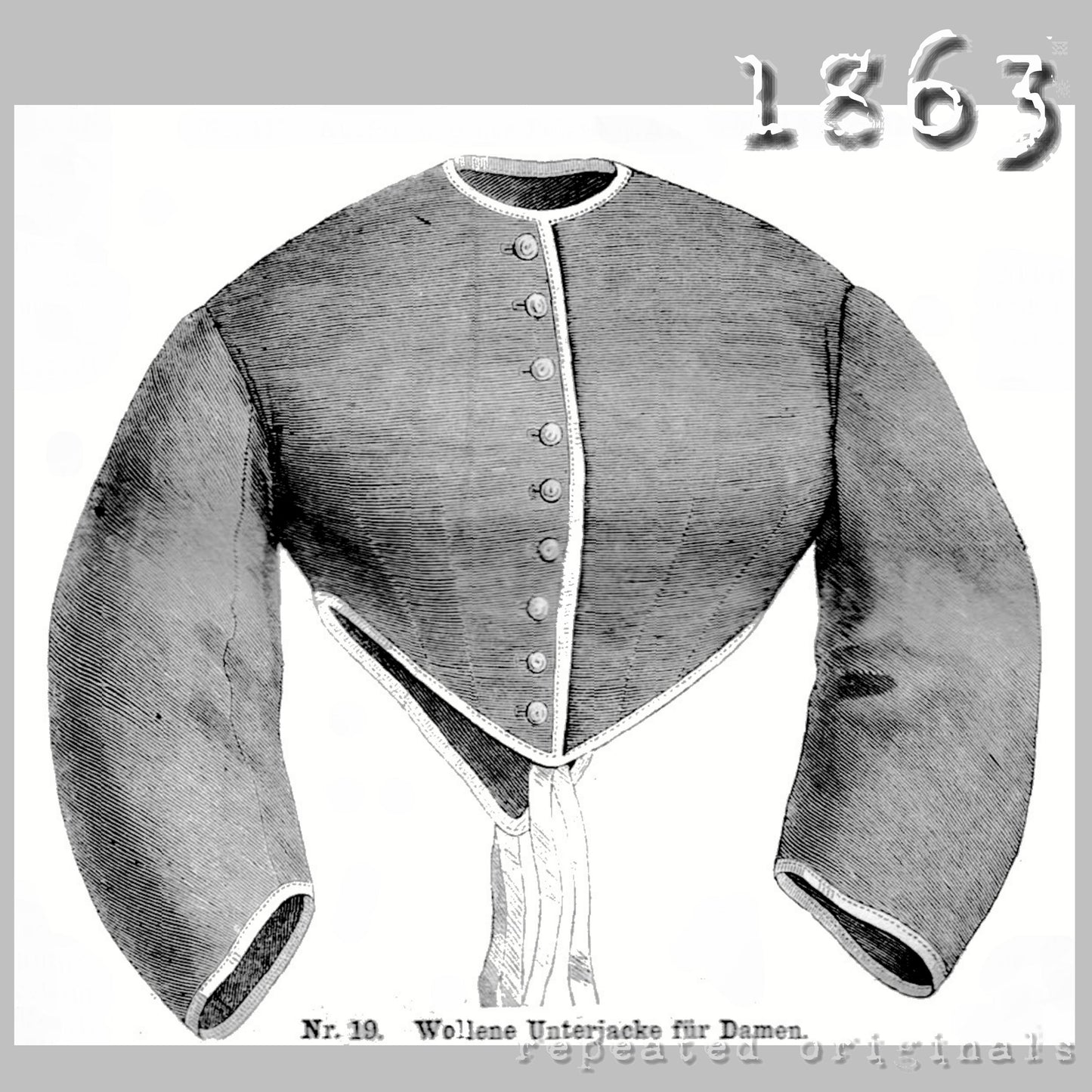 1863 Under Bodice of Cashmir or Flannel Sewing Pattern - INSTANT DOWNLOAD PDF