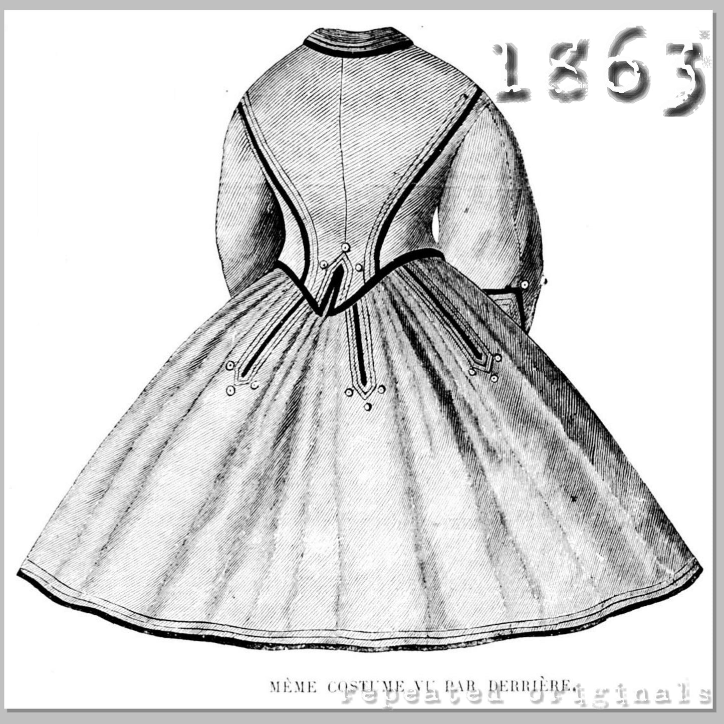 1863 Costume for Child 4 - 6 Years Sewing Pattern - INSTANT DOWNLOAD PDF