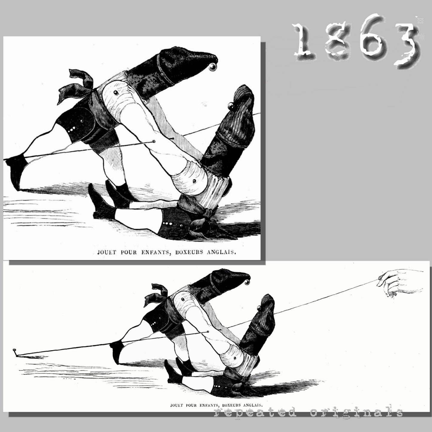 1863 Toy for Children - English Boxers - INSTANT DOWNLOAD PDF