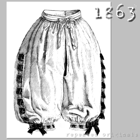1863 Pantaloons for girl 4 to 6 Years - INSTANT DOWNLOAD PDF