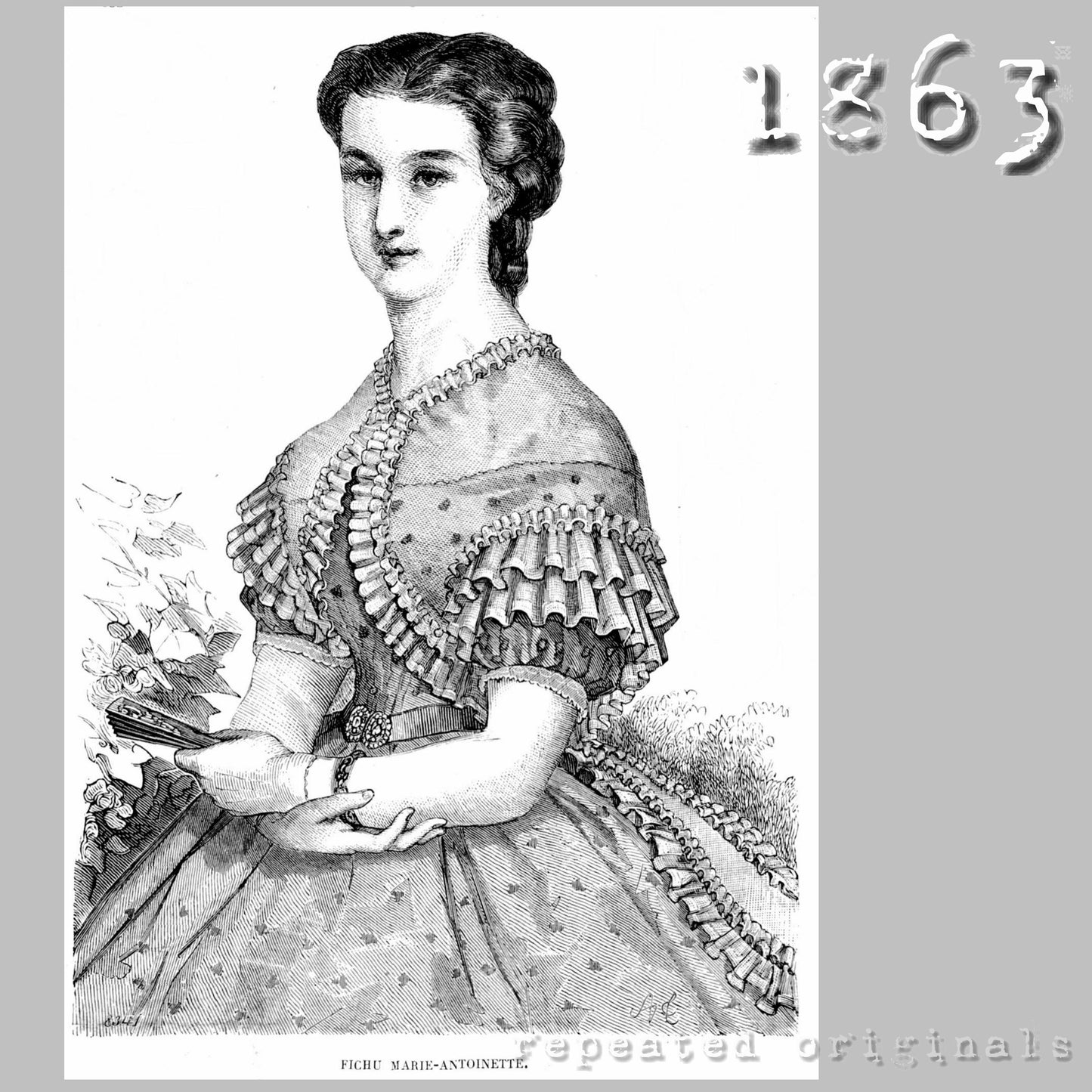 1863 'Marie Antoinette' Fichu Sewing Pattern - INSTANT DOWNLOAD PDF