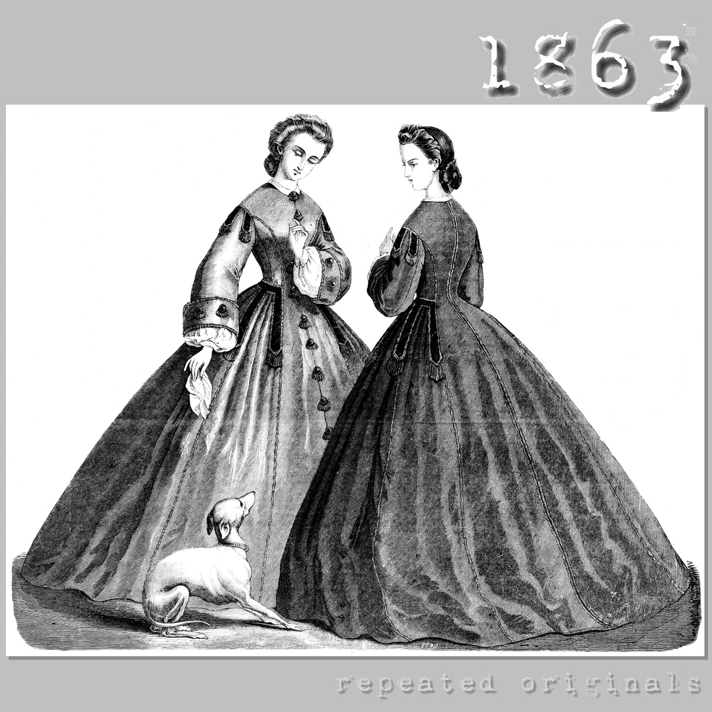 1863 Princess Seamed Robe Sewing Pattern - INSTANT DOWNLOAD PDF