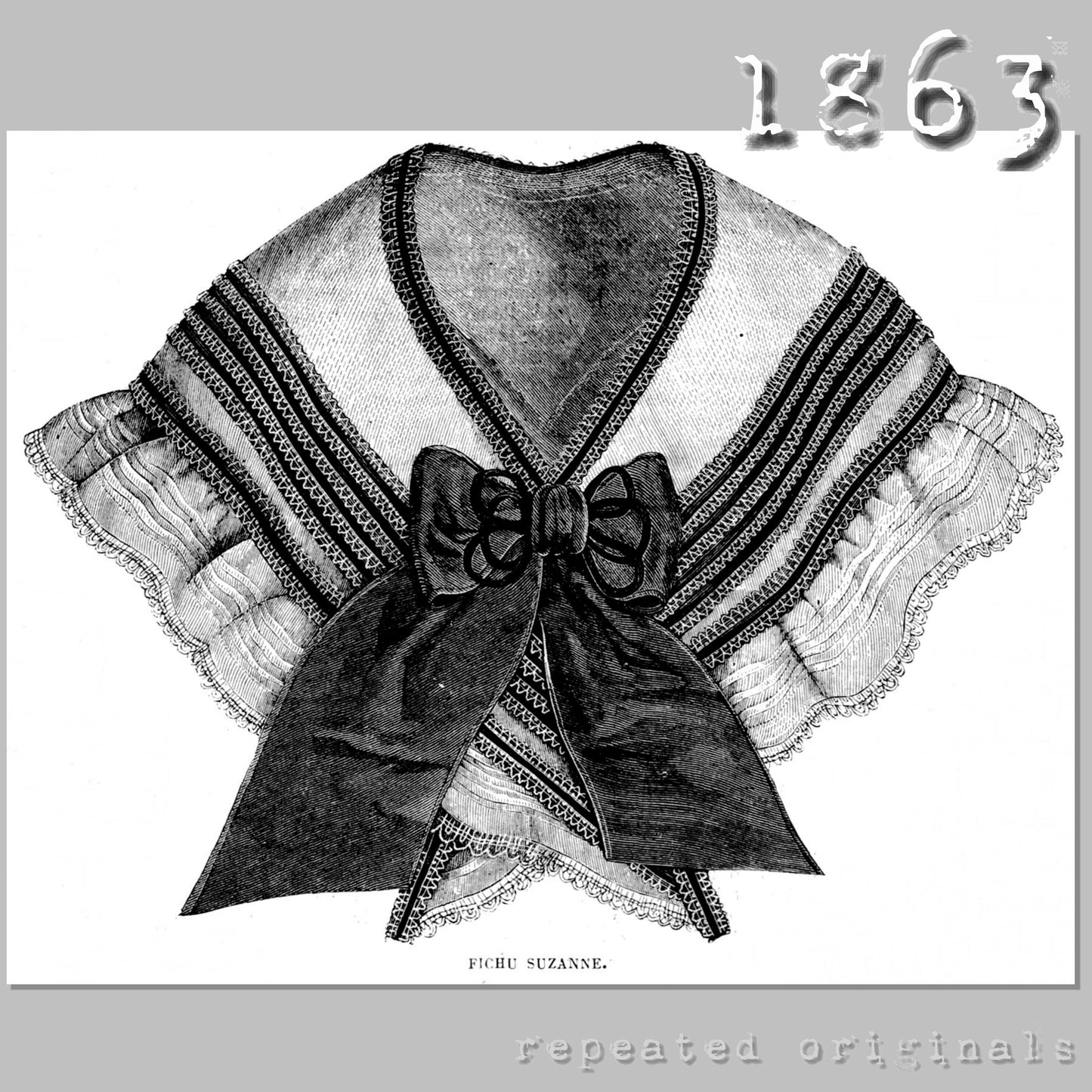 1863 Fichu Sewing Pattern - INSTANT DOWNLOAD PDF