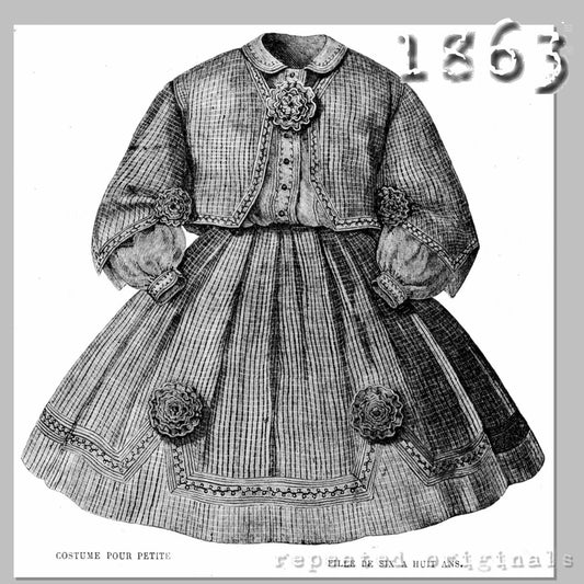1863 Dress with Jacket for a girl aged 6 to 8