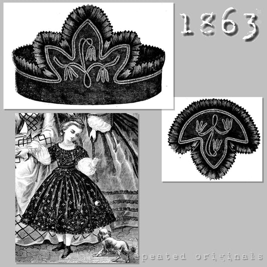 1863 Belt and Epaulettes for Girls Sewing Pattern - INSTANT DOWNLOAD PDF