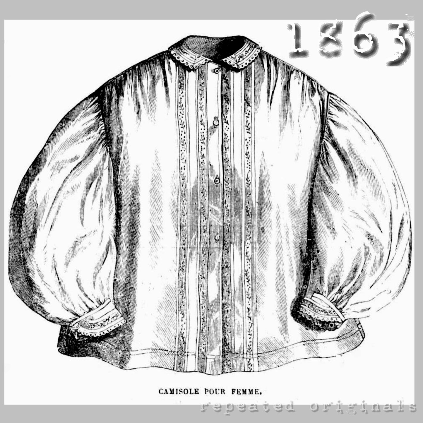 1863 Women's Shirt Sewing Pattern - INSTANT DOWNLOAD PDF