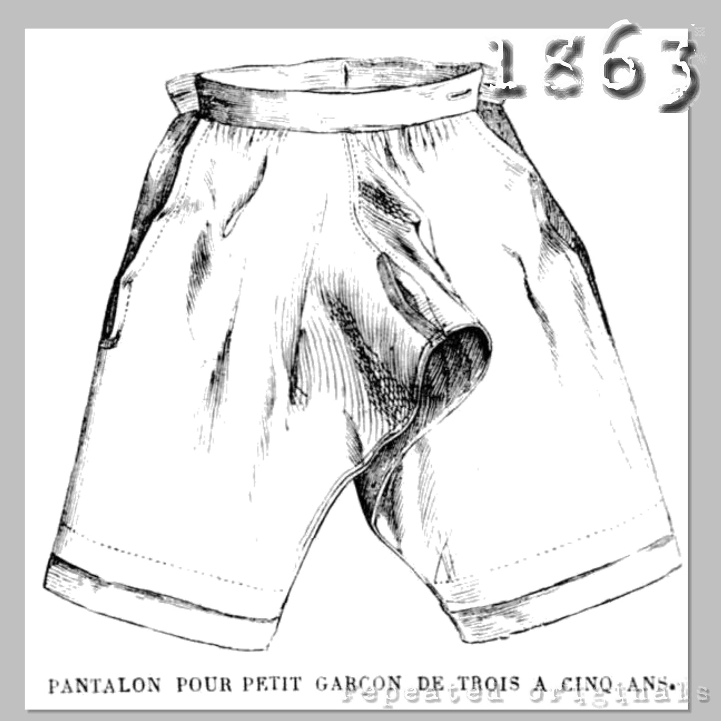 1863 Pants for Boy 3 - 5 Years Sewing Pattern - INSTANT DOWNLOAD PDF