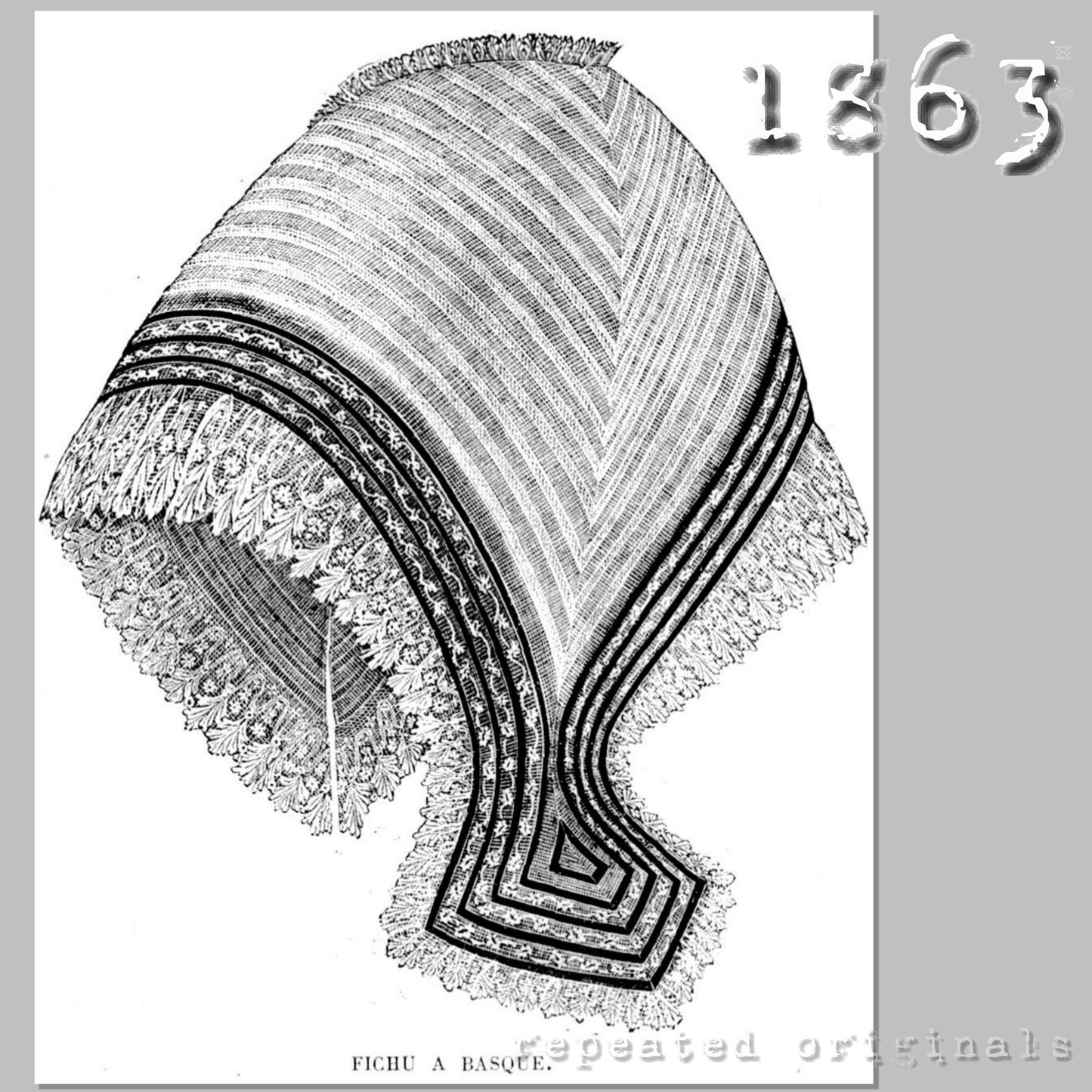 1863 Fichu with Basque Sewing Pattern - INSTANT DOWNLOAD PDF