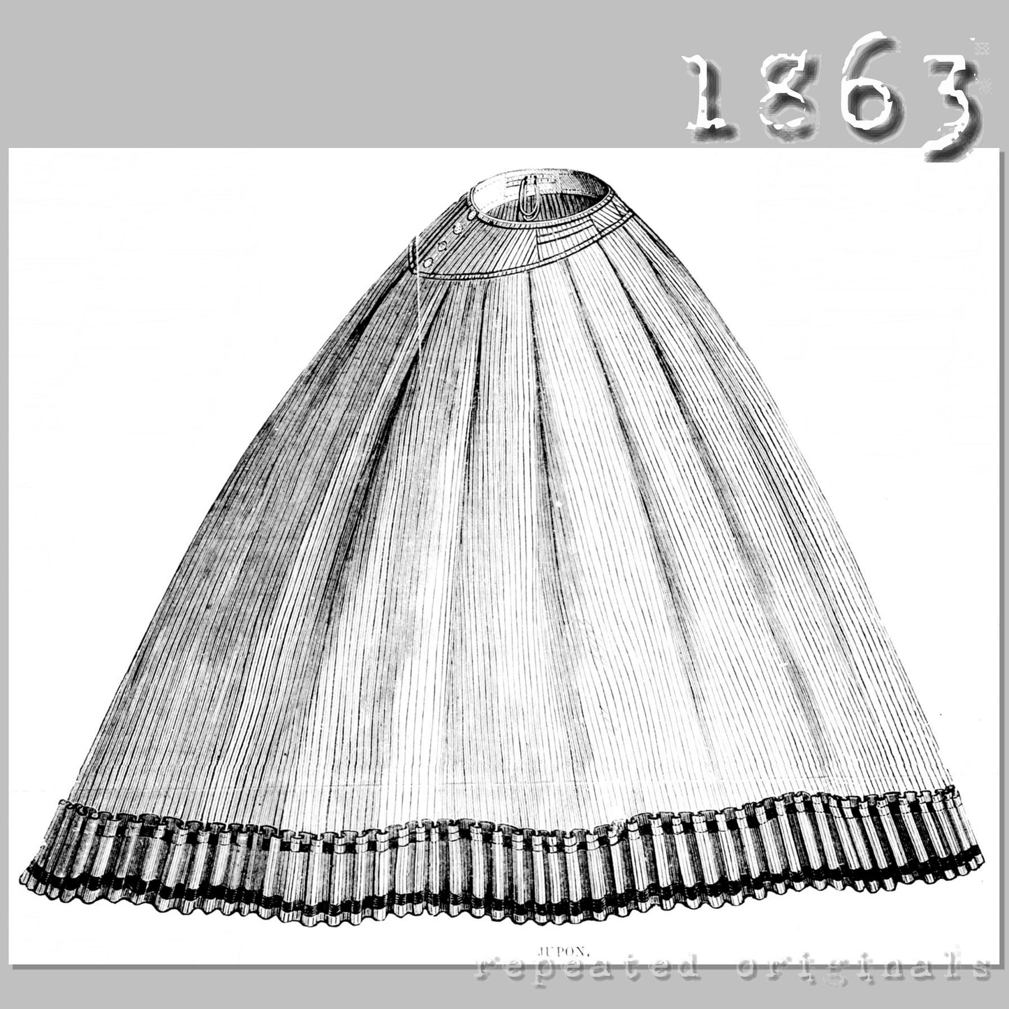 1863 Skirt Sewing Pattern - INSTANT DOWNLOAD PDF