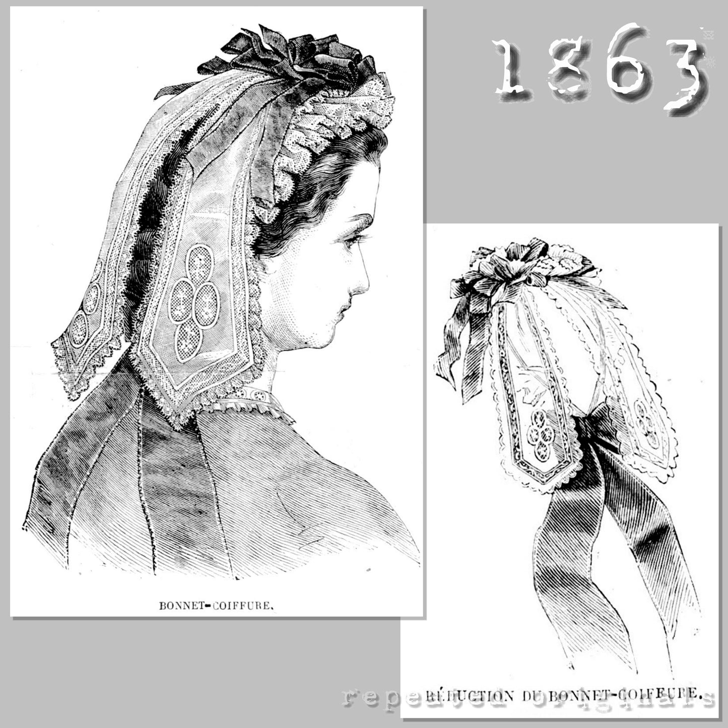 1863 Cap Sewing Pattern - INSTANT DOWNLOAD PDF