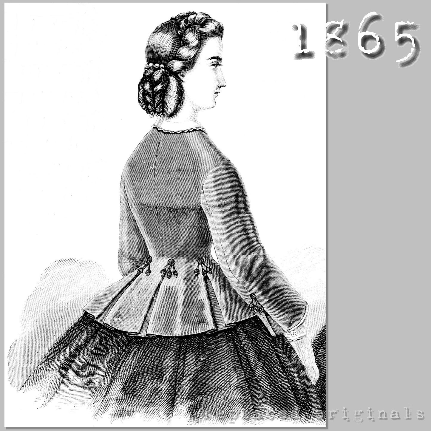 1865 Blouse Coat Sewing Pattern - INSTANT DOWNLOAD PDF