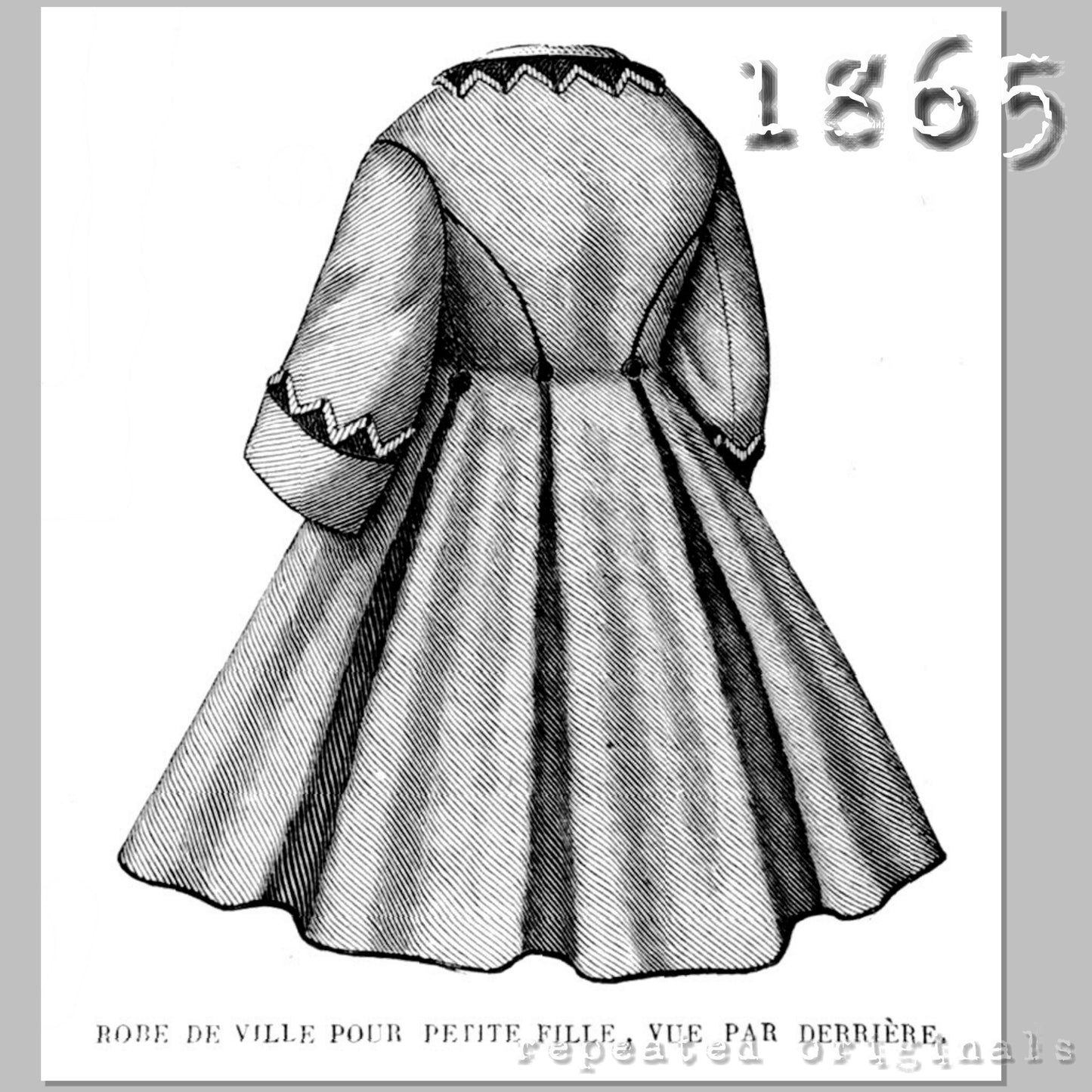 1865 Dress for Girl 2 - 4 Years Sewing Pattern - INSTANT DOWNLOAD PDF