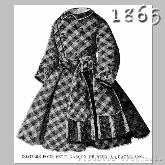 1865 Costume for Boy 2 - 4 Years Sewing Pattern - INSTANT DOWNLOAD PDF