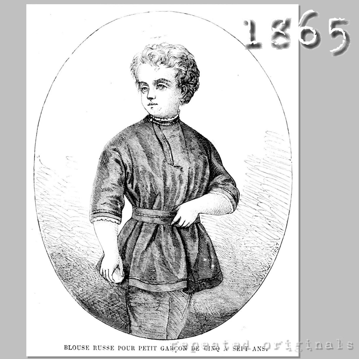 1865 Russian blouse for Boy 5 - 7 Years Sewing Pattern - INSTANT DOWNLOAD PDF