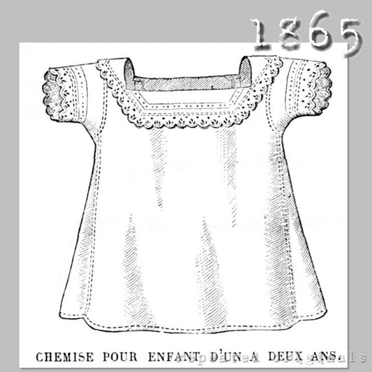 1865 Shirt for Child 1 - 2 Years Sewing Pattern - INSTANT DOWNLOAD PDF