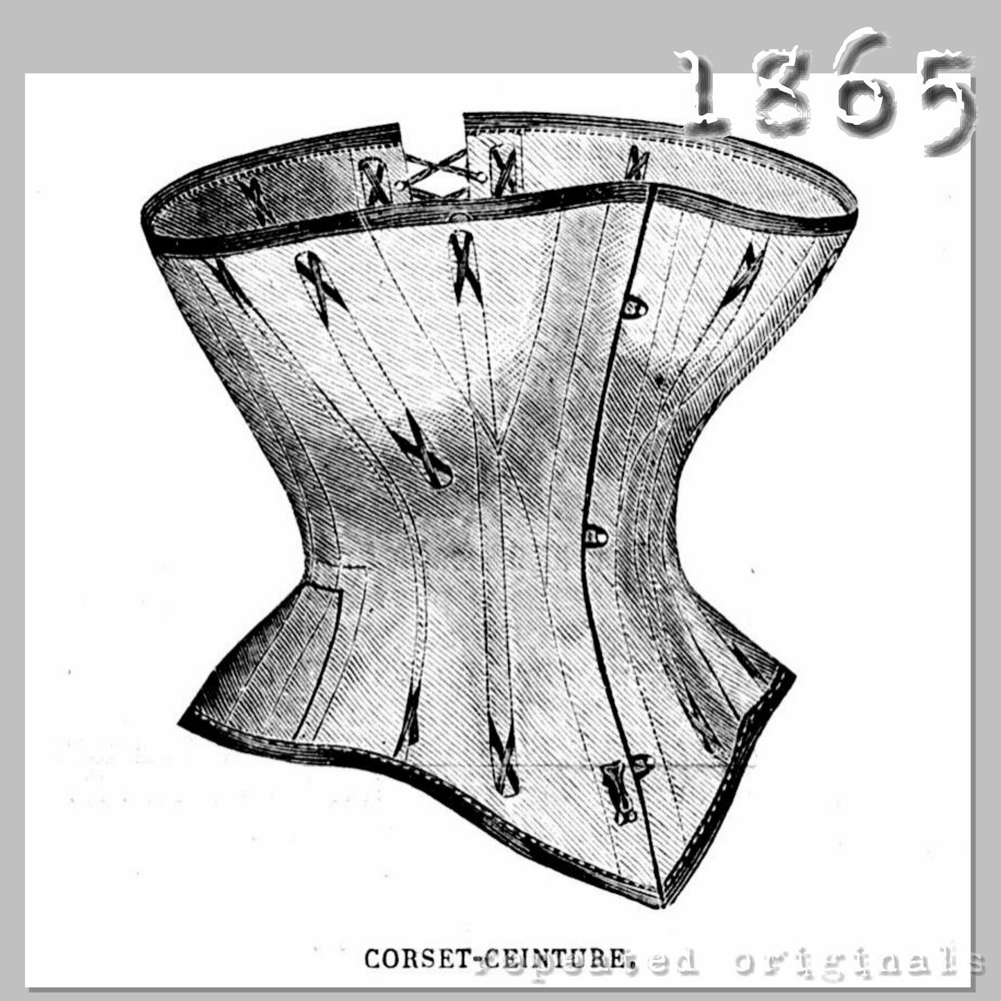 1865 Corset for Young Lady Sewing Pattern - INSTANT DOWNLOAD PDF