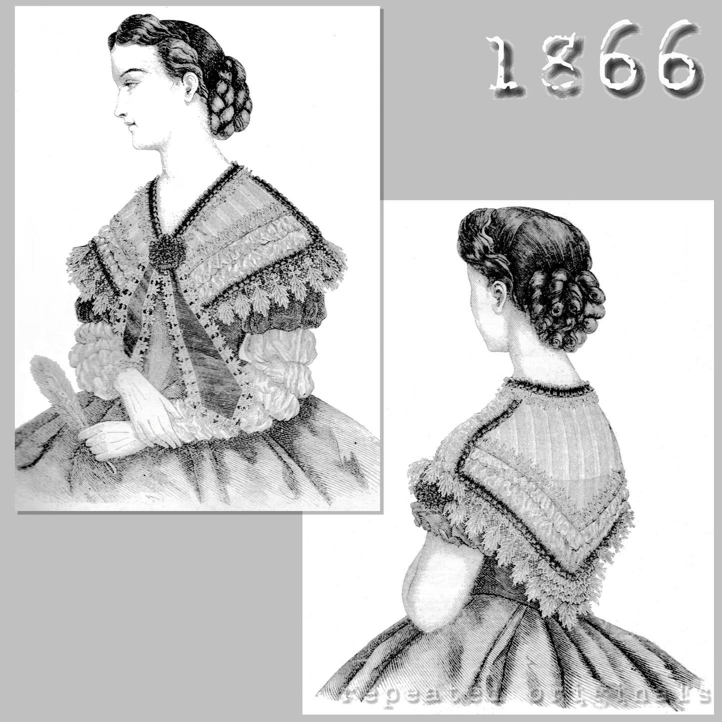 1866 Fichu Sewing Pattern - INSTANT DOWNLOAD PDF