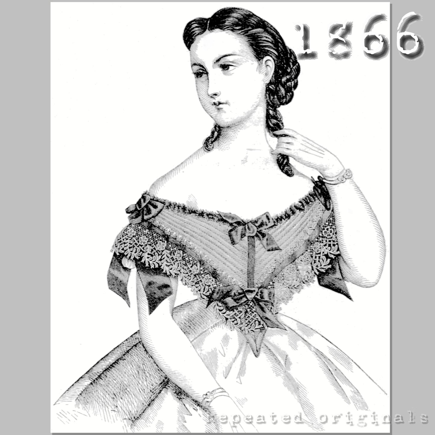 1866 Bertha Sewing Pattern - INSTANT DOWNLOAD PDF