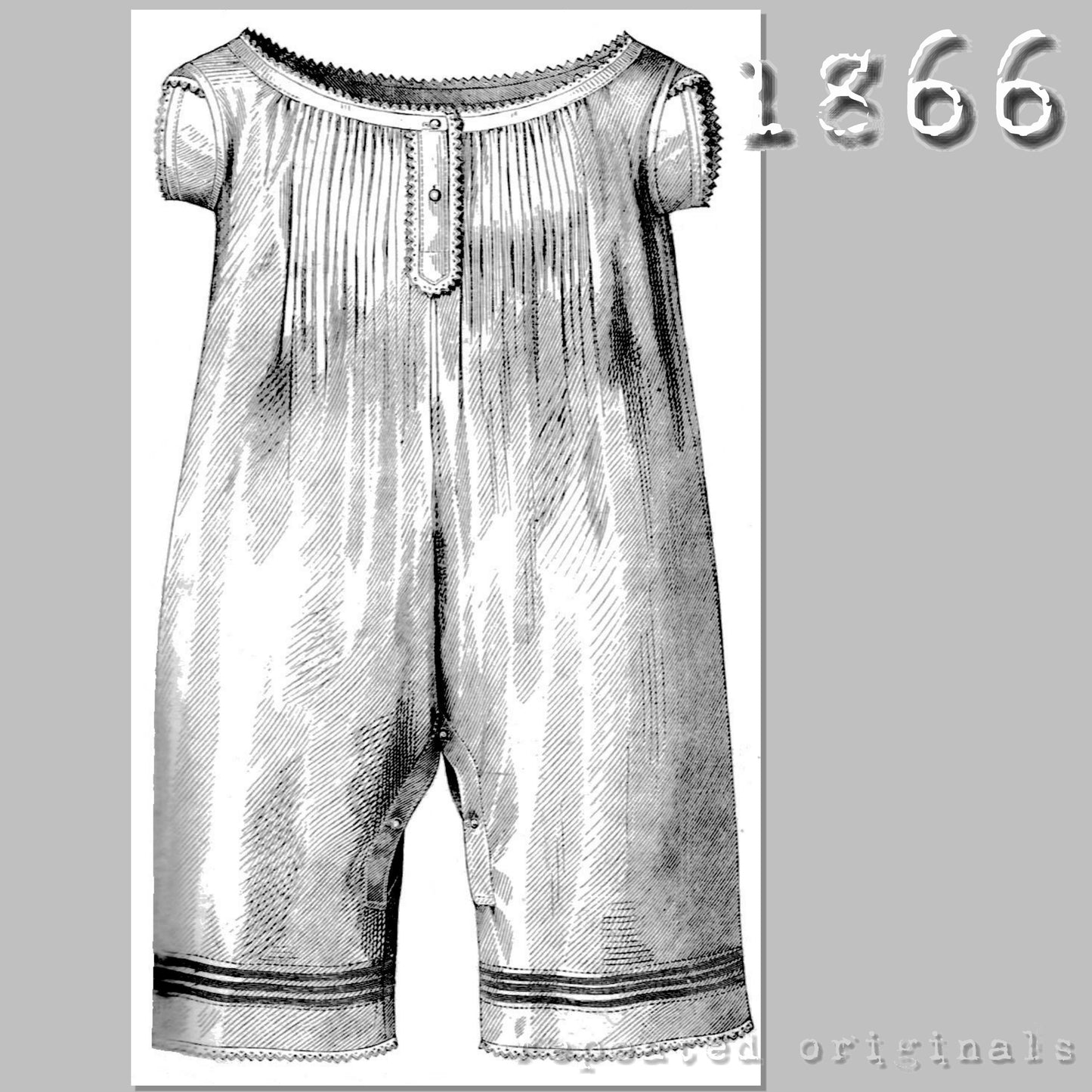 1866 Ladies' Chemise and Drawers Combination Sewing Pattern - INSTANT DOWNLOAD PDF