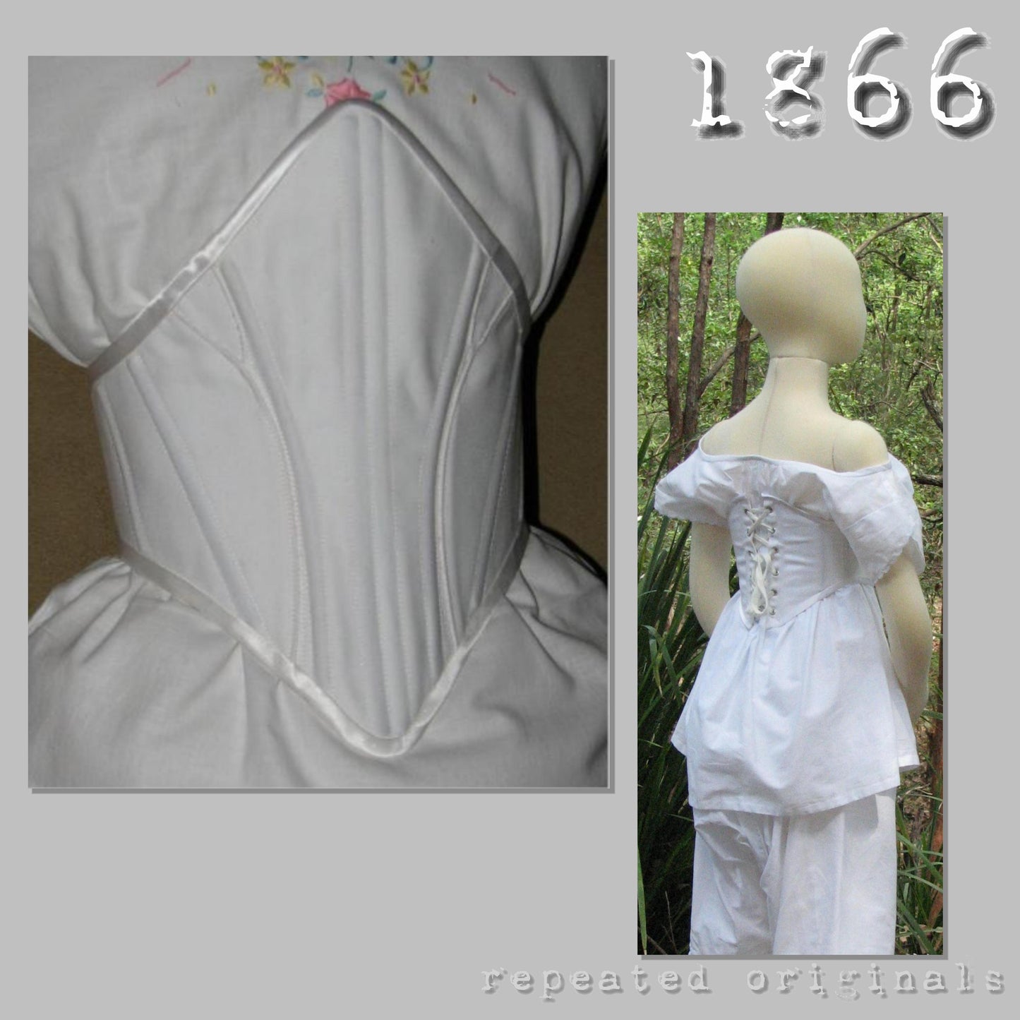1866 Corset for Girl 10 - 12 Years Sewing Pattern - INSTANT DOWNLOAD PDF