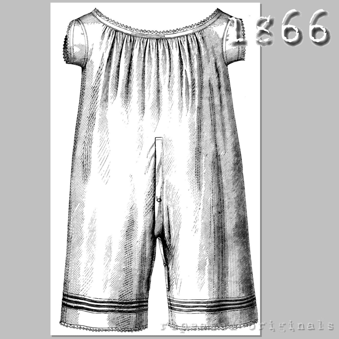 1866 Ladies' Chemise and Drawers Combination Sewing Pattern - INSTANT DOWNLOAD PDF